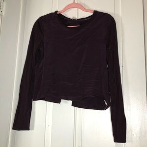 Wilfred dark purple silk open back long sleeve